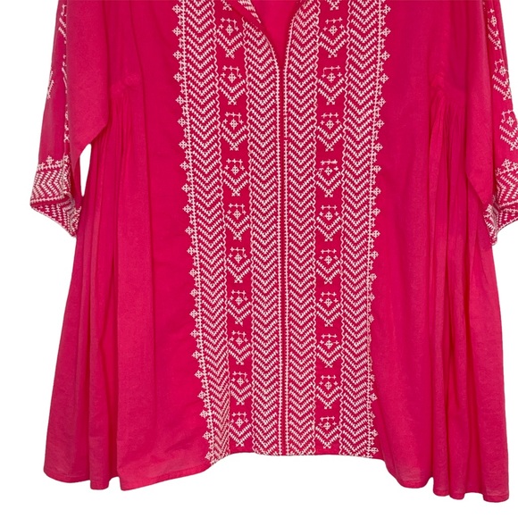 Roberta Roller Rabbit Pink Embroidered Short Sleeve Top - Picture 4 of 13